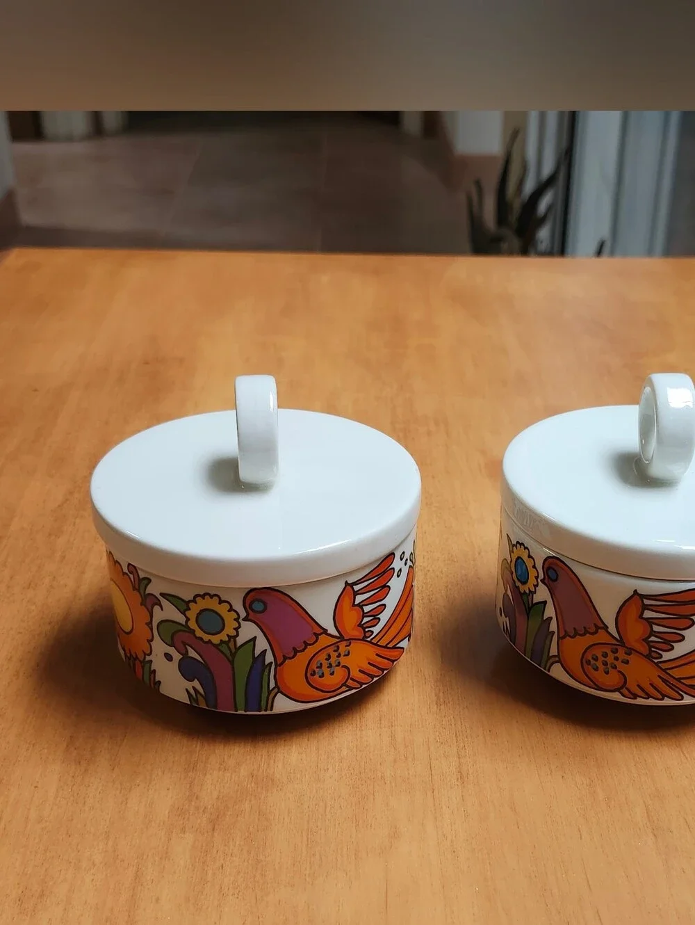 Pair Of Villeroy And Boch Acapulco Jam Pots Sugar Bowls